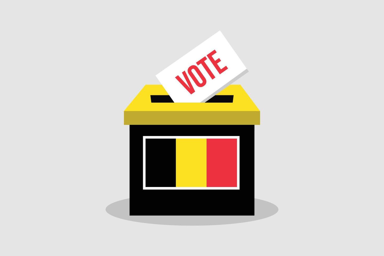 Belgium Ballot Box Flat and minimalist vector illustration concept. Vote Conceptual Art. Elections.