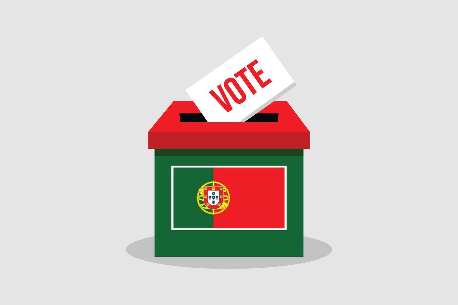 Portugal votación caja plano y minimalista vector ilustración concepto. votar conceptual Arte. elecciones.