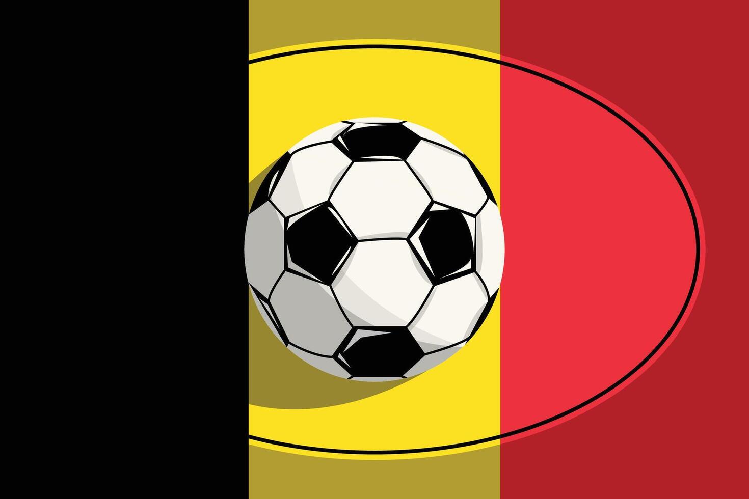 Soccer Ball Isolated on Belgium Flag. Flat Vector Illustration Design.
