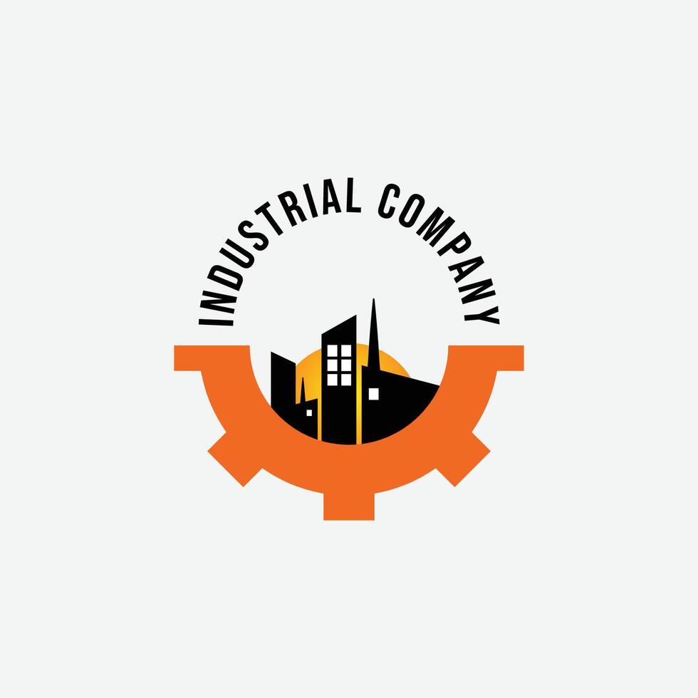 Industrial company gear logo design template vector