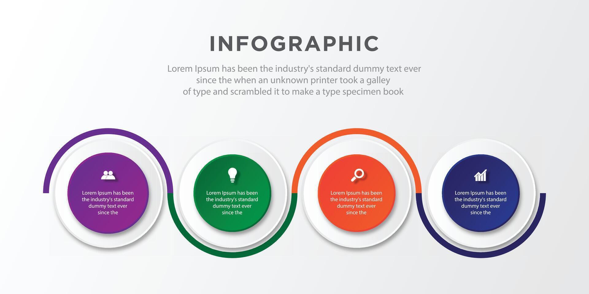 Vector infographic design template 4 step with icon