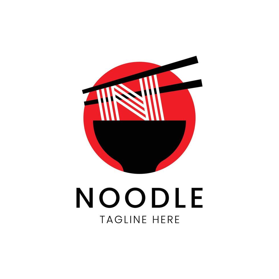 Noodle logo design template vector