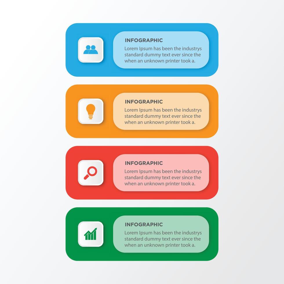 Infographic template design 4 step with icon vector