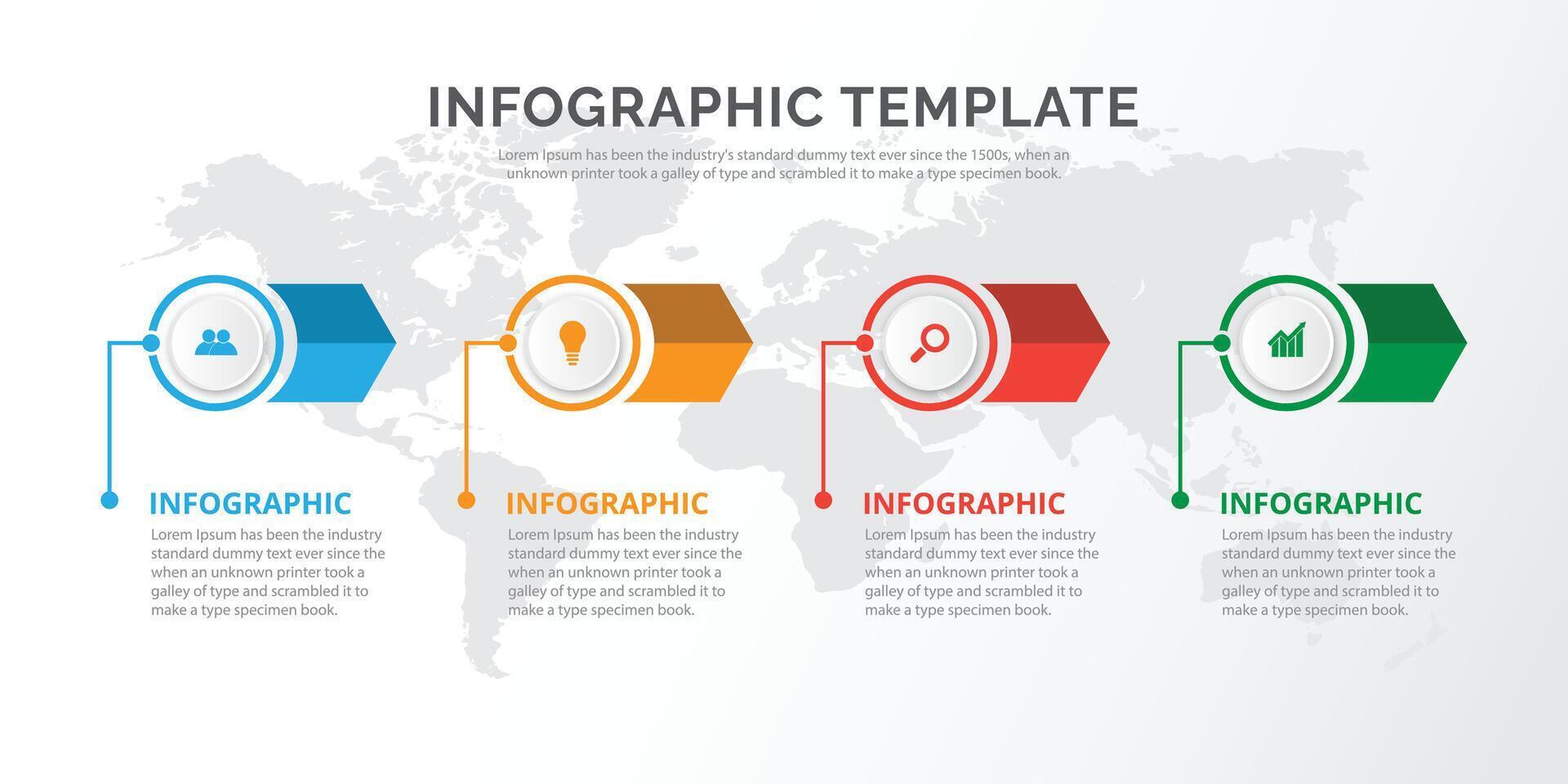 negocio infografía modelo con 4 4 paso vector