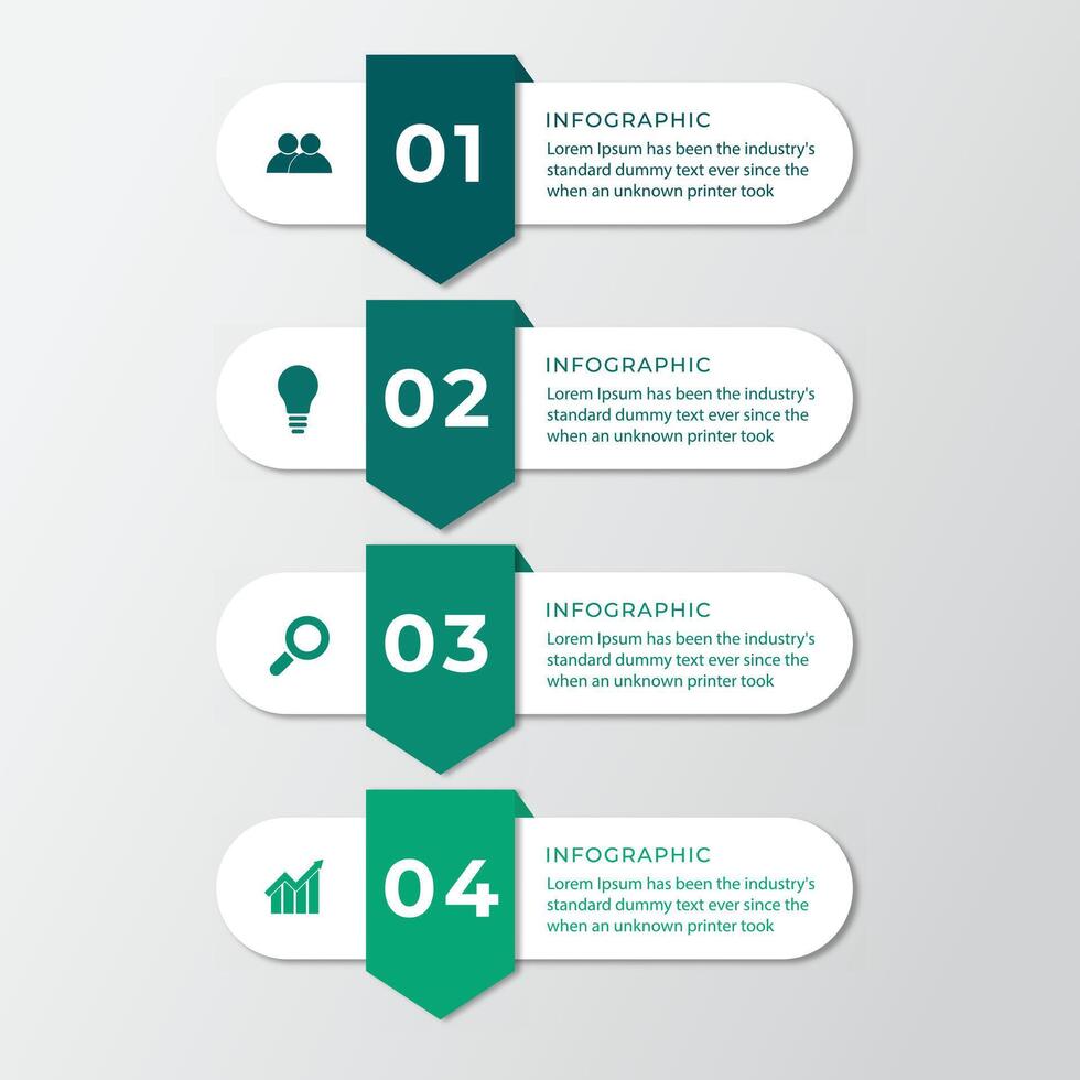 Business infographic template with 4 step vector