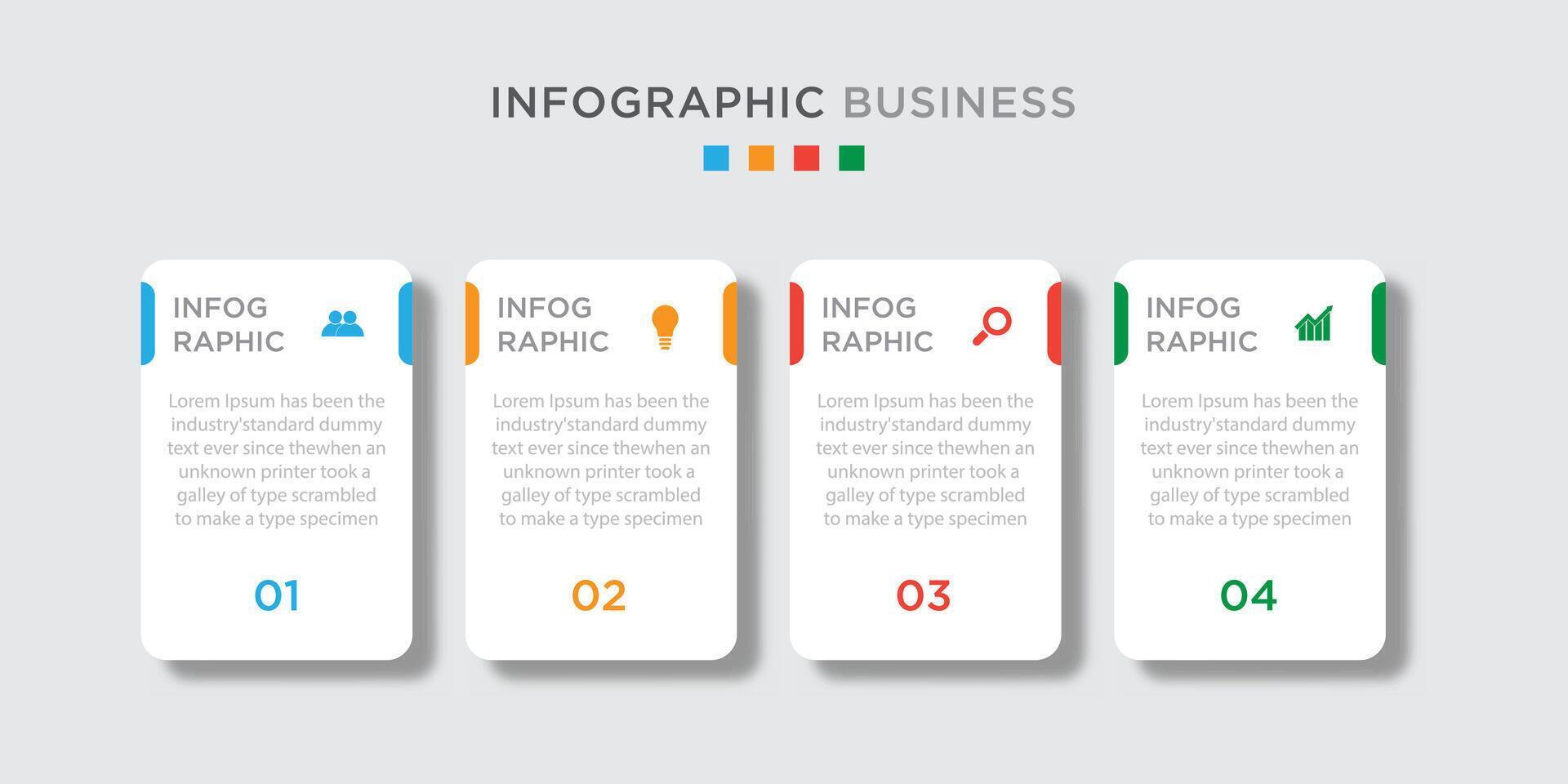 Vector infographic design template 4 step with icon