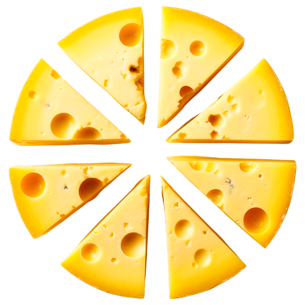 AI generated Cheesy Pie Chart 3d rendering Piece png