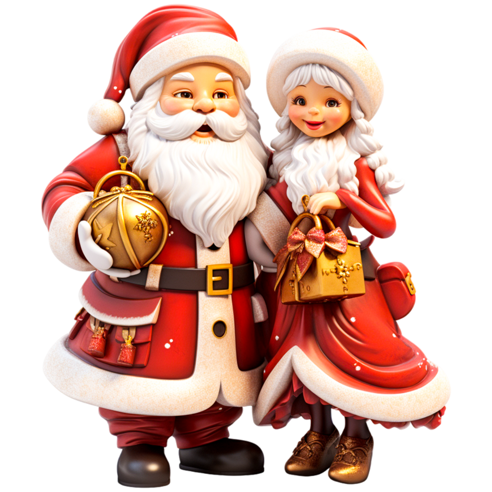 AI generated 3d cartoon santa claus png