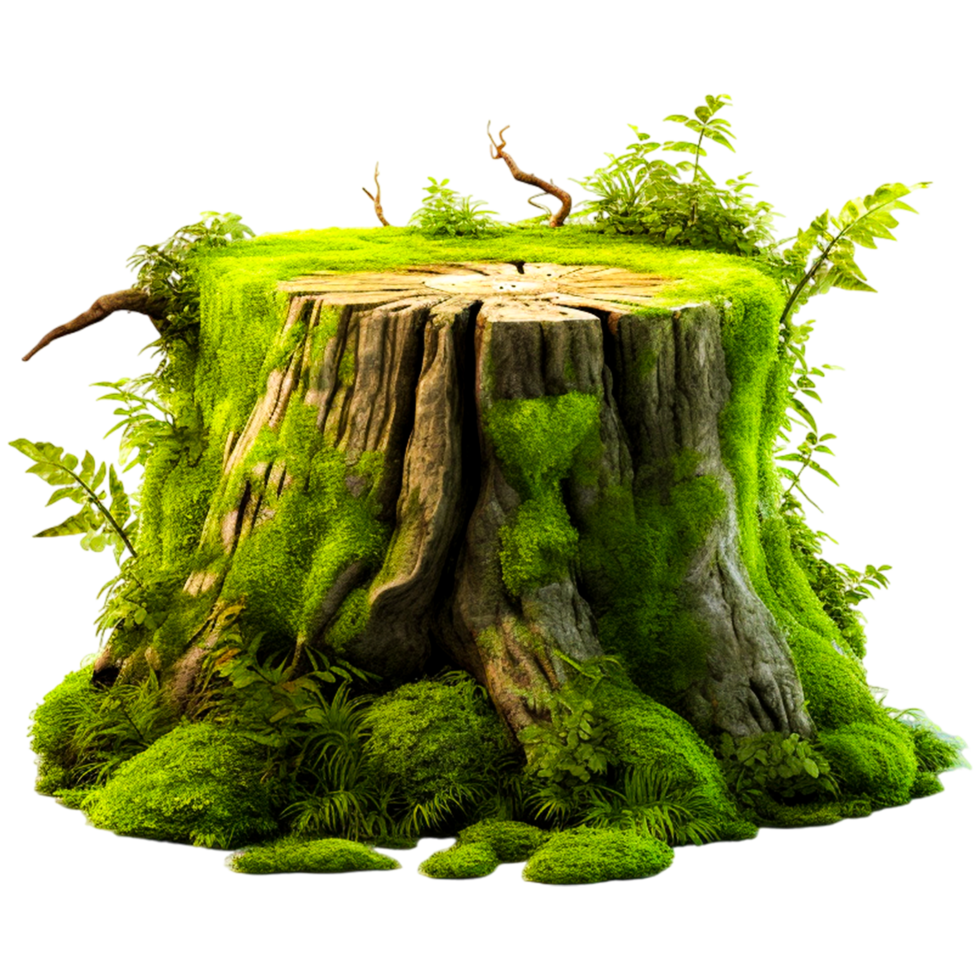 AI generated Pillow Moss Soft Dense Cushions of Moss Rotting Tree png