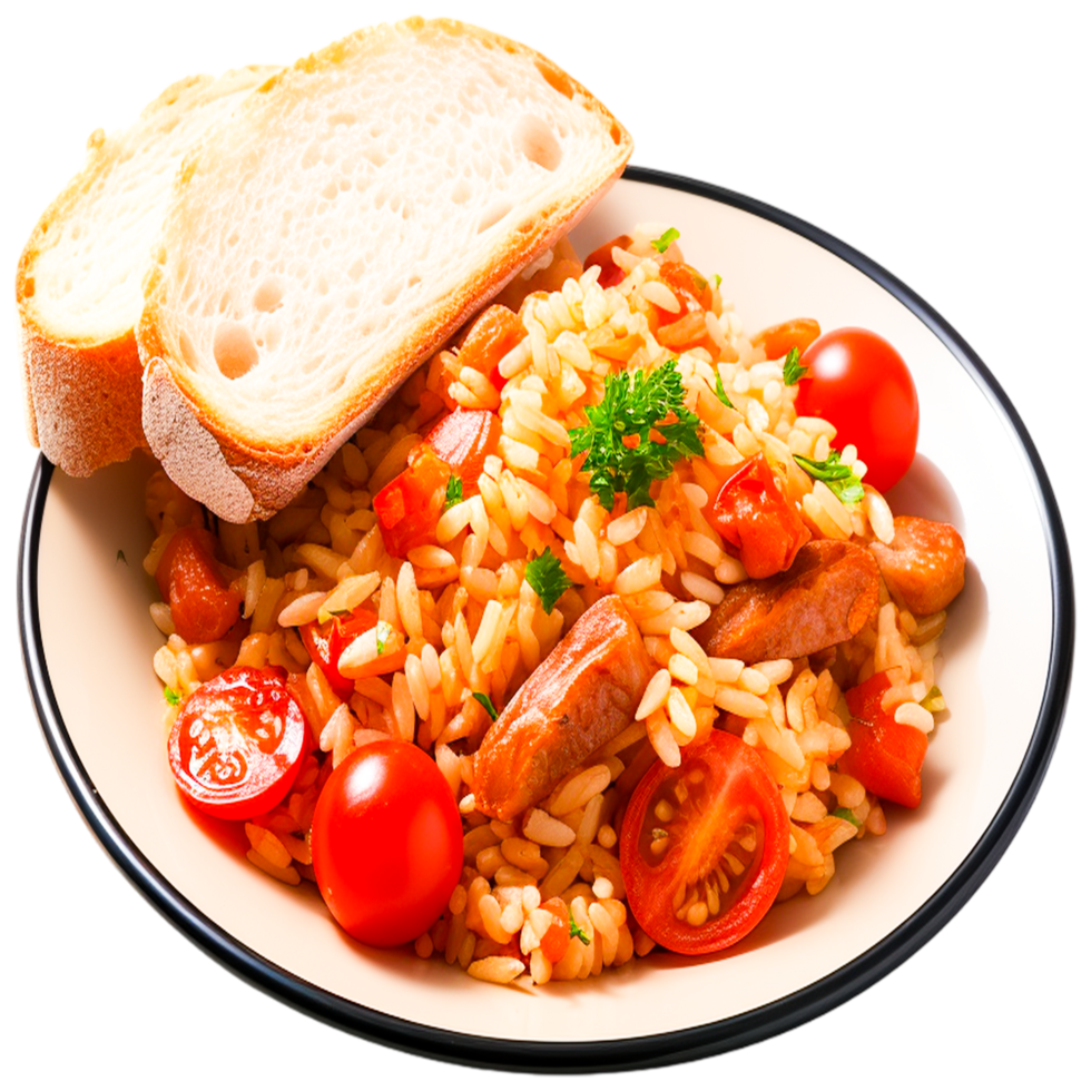 AI generated Bowl Tasty Cooked Rice Parsley png