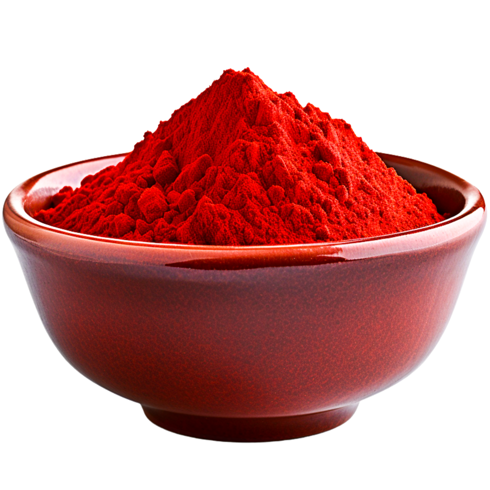 ai genererad kyligt pulver med röd kyligt i lera kastruller png