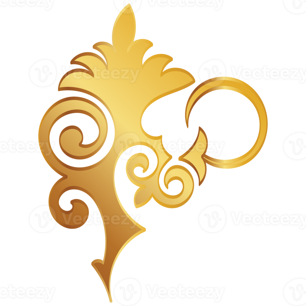 Golden milk pattern.Vintage Baroque design pattern element engraving retro style png