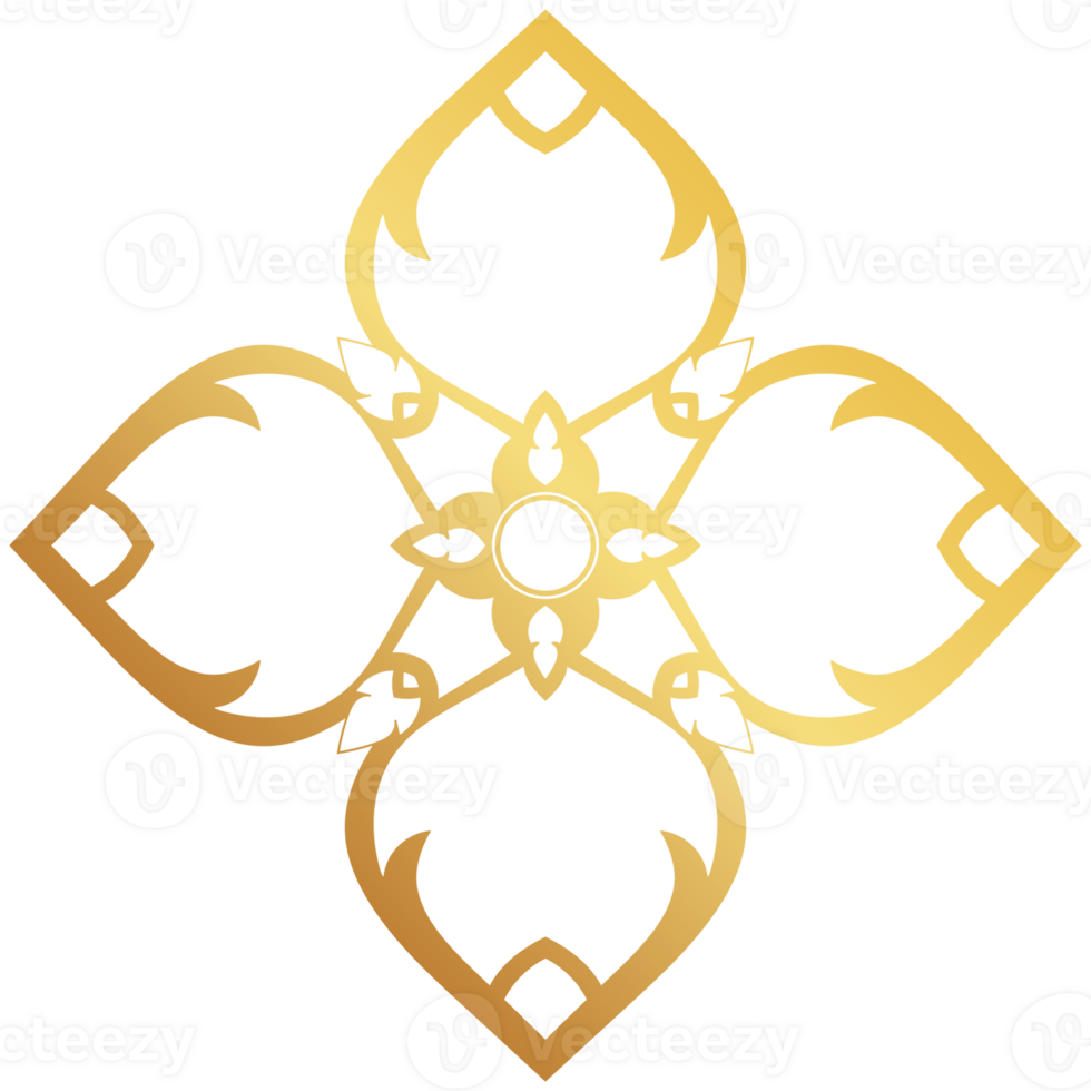 abstract flower Elegant decorative golden mandala, vintage design. png