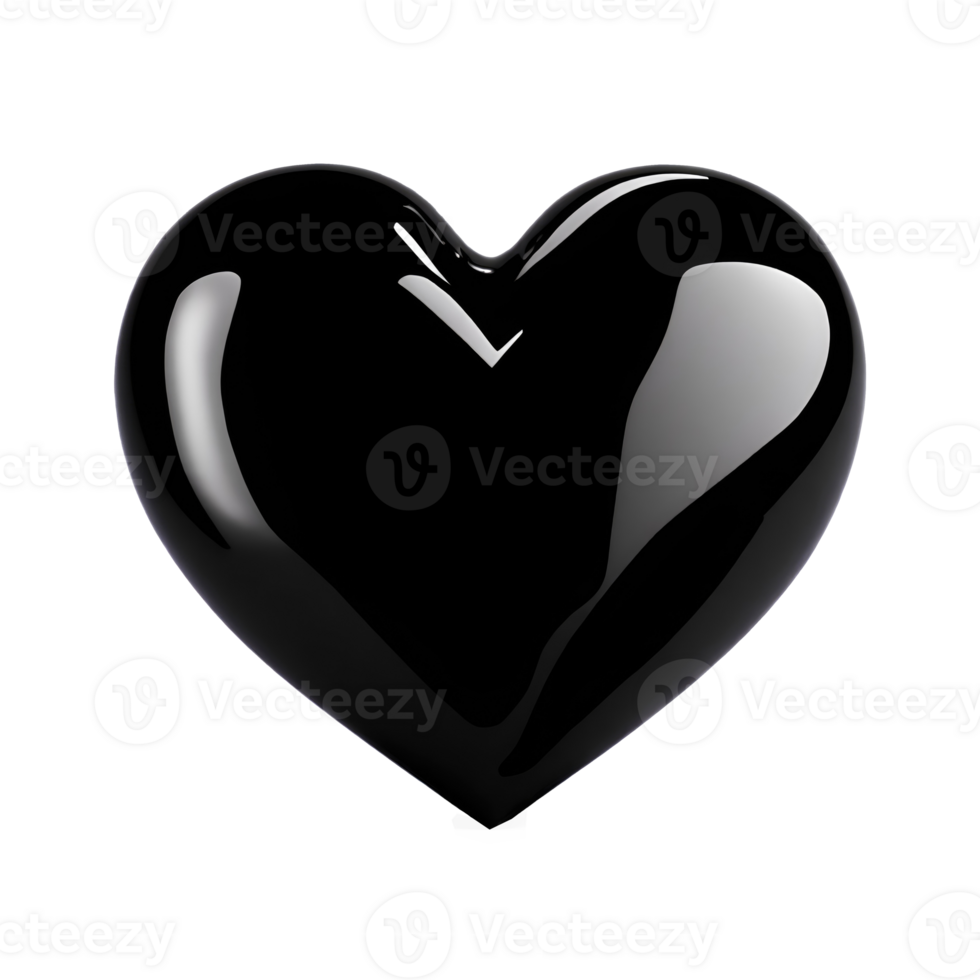 AI generated Black heart isolated on transparent background png
