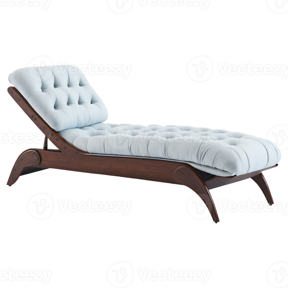 AI generated White chaise lounge isolated on transparent background png