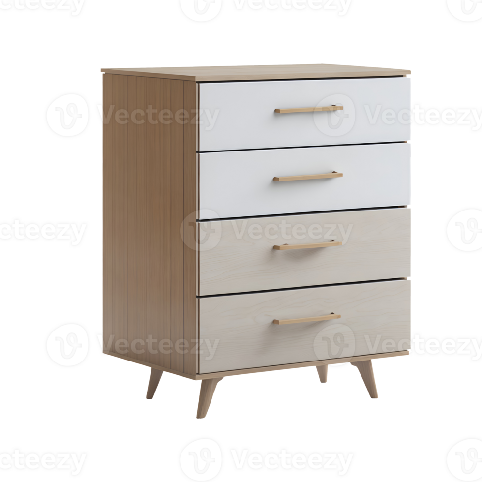 AI generated Modern chest drawer isolated on transparent background png