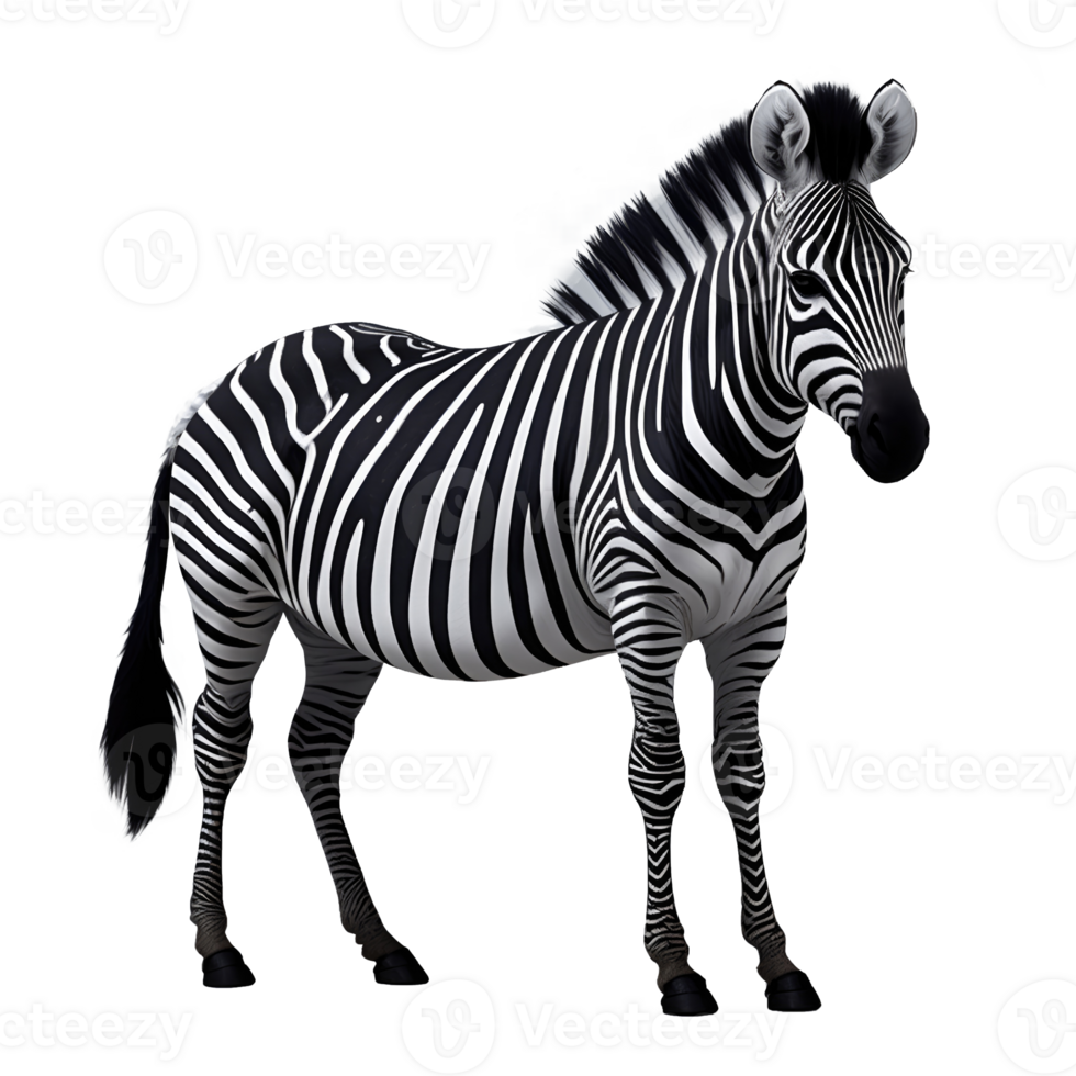 AI generated Happy young zebra isolated on transparent background png