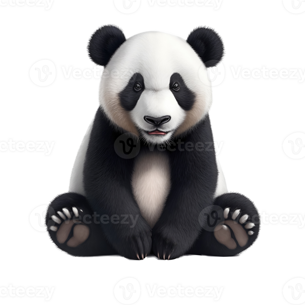 AI generated Cute panda sitting isolated on transparent background png