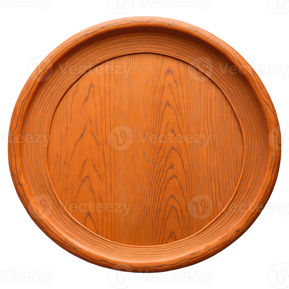AI generated Empty wooden plate isolated on transparent background png