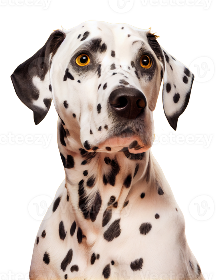 AI generated Spotted elegance, dalmatians graceful studio pose against transparent backdrop. Generative AI png