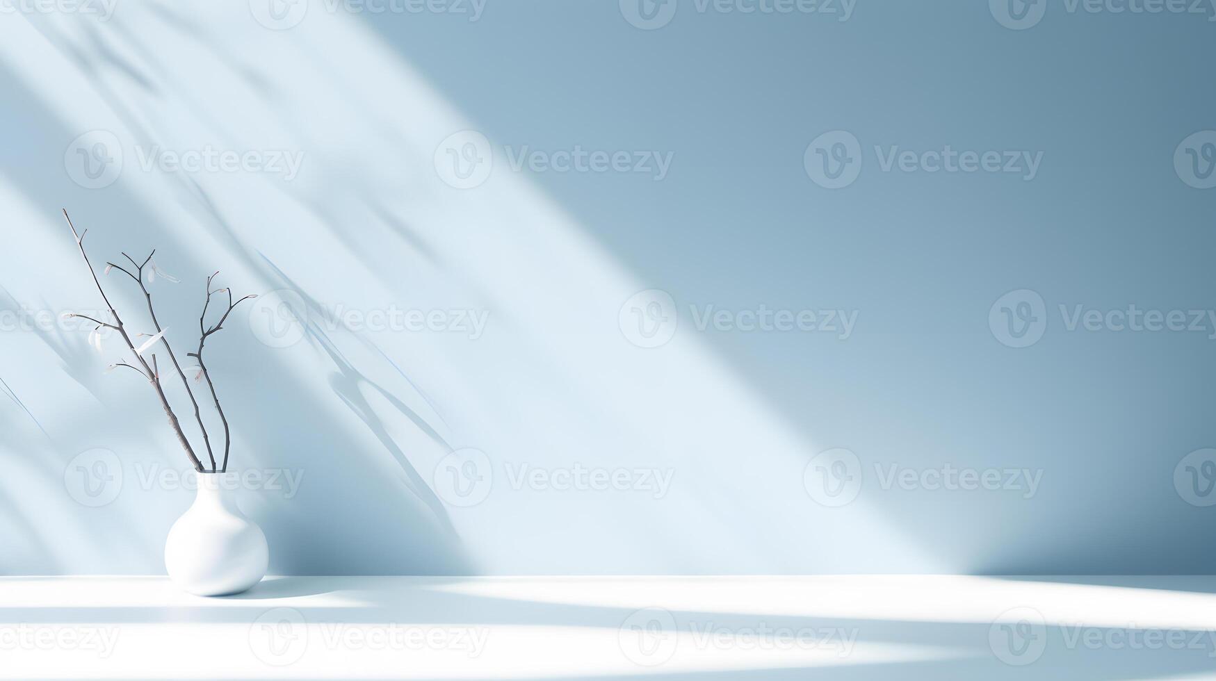 AI generated gentle light blue background for product presentation photo