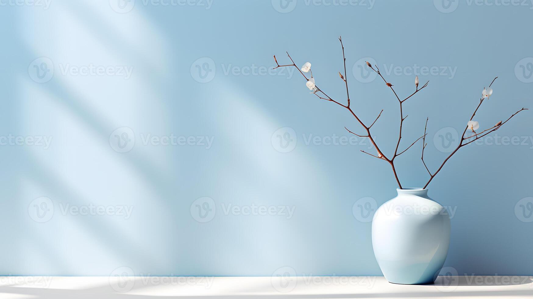 AI generated gentle light blue background for product presentation photo