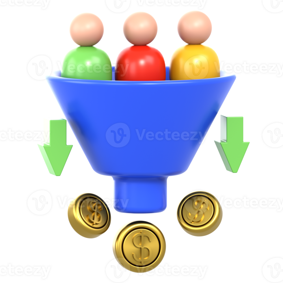 3D Illustration Business conversion rate png