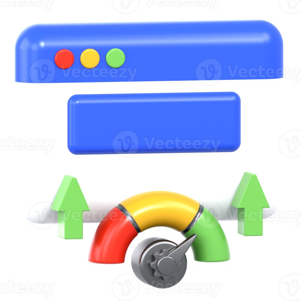 3D Illustration Business website performance png