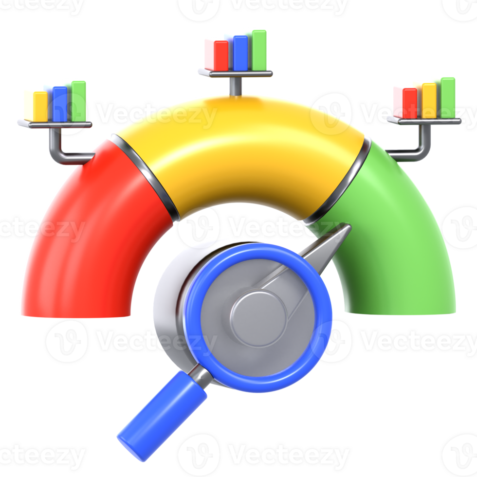 3D Illustration Business performance analysis png