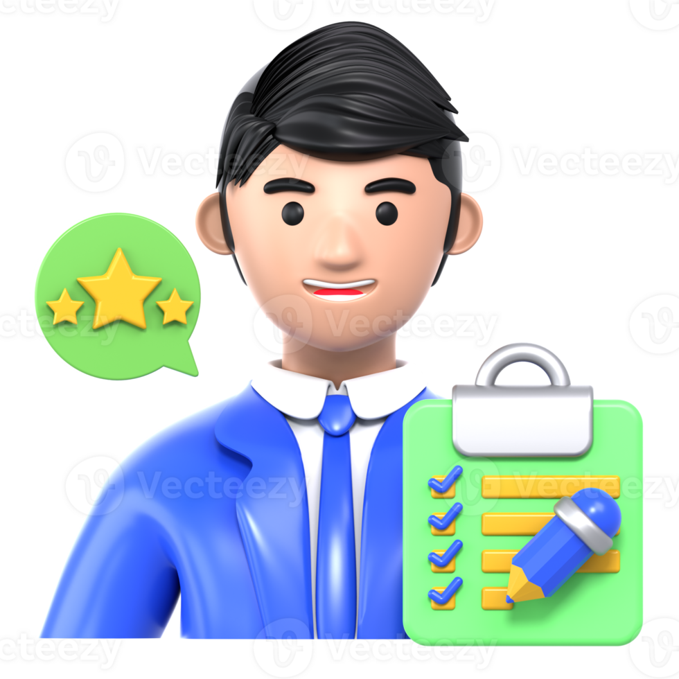 3D Illustration Business feedback and self assessment png