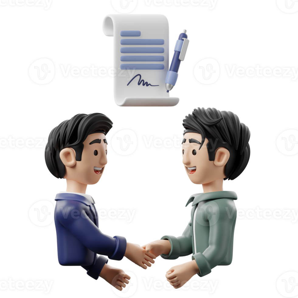 3D Illustration Business Teamwork agreement png