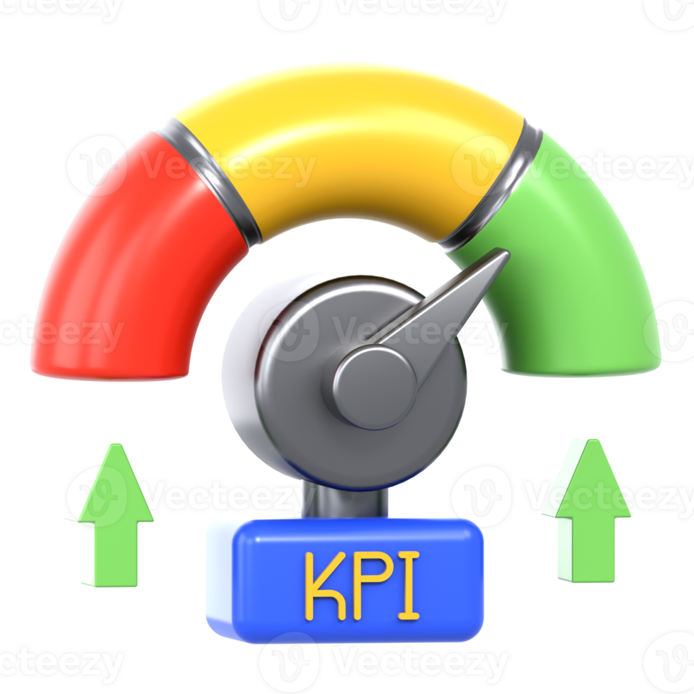 3D Illustration Business key performance indicators png