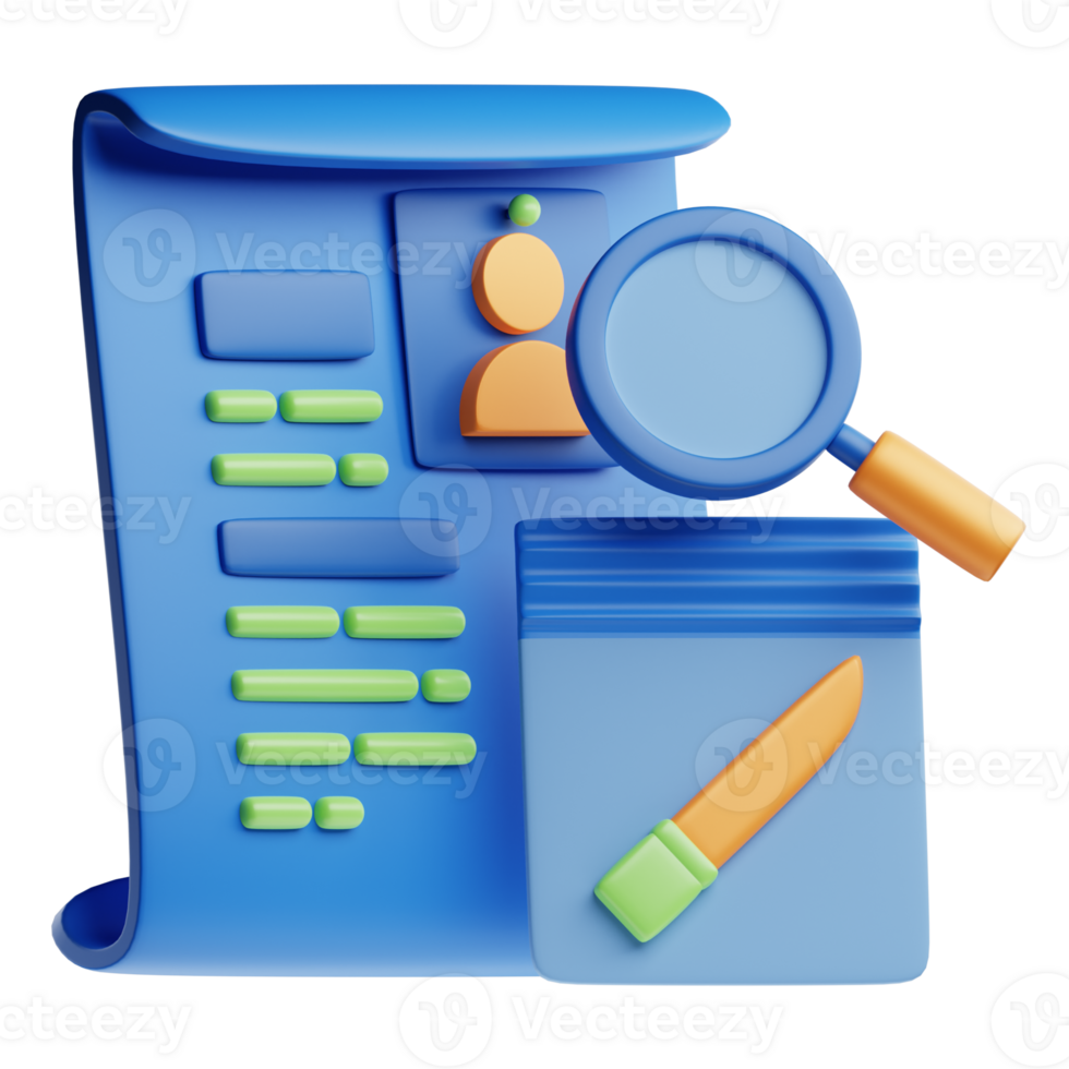 3D Illustration Law evidence png