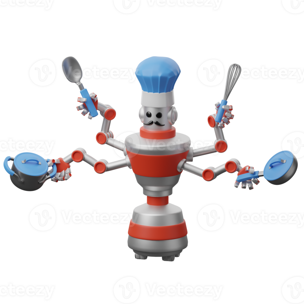 3D Illustration Robot Technology robot chef png