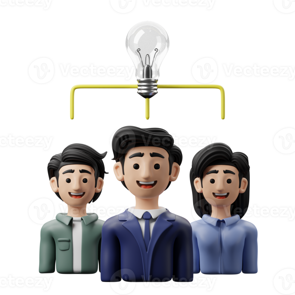 3D Illustration Business Teamwork brainstorming png