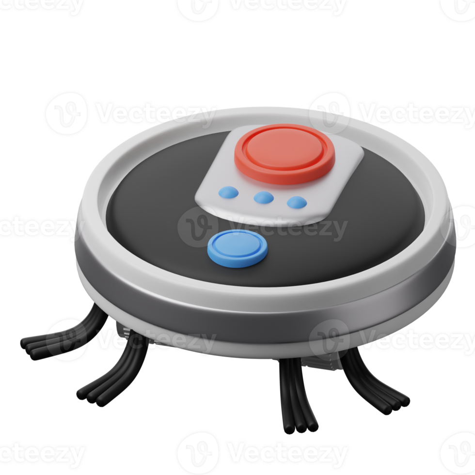 3D Illustration Robot Technology vacuum robot png