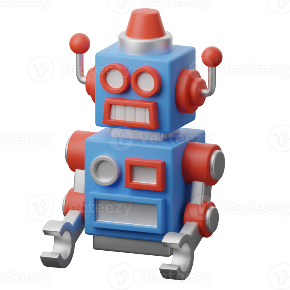 3D Illustration Robot Technology Retro robot png