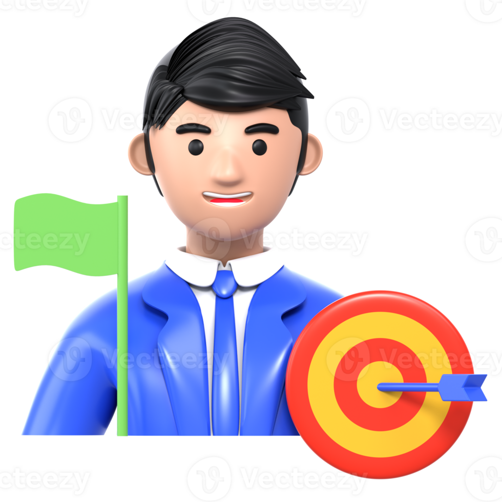3D Illustration Business goal achievement png