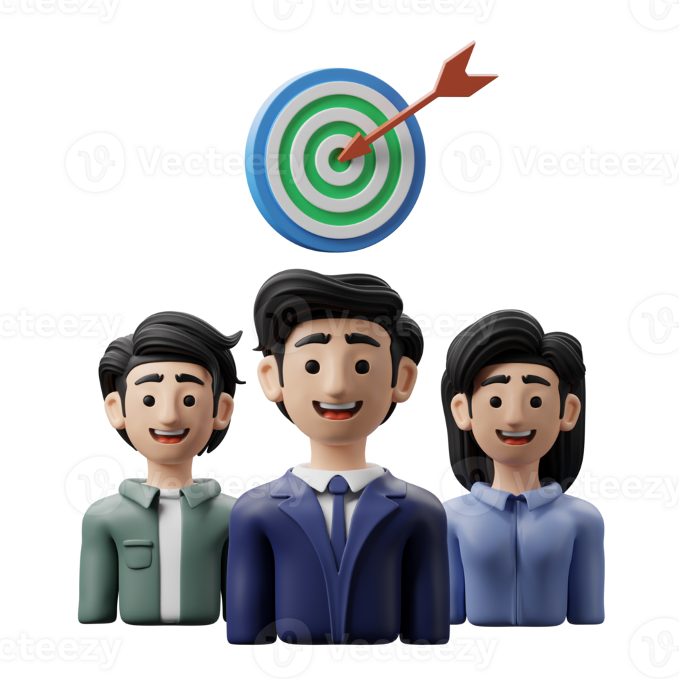 3D Illustration Business Teamwork Goal png