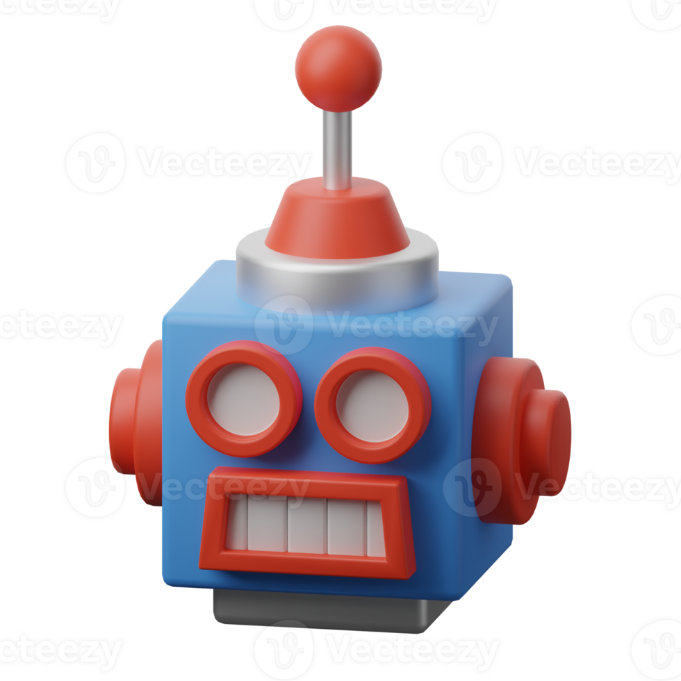 3D Illustration Robot Technology head png