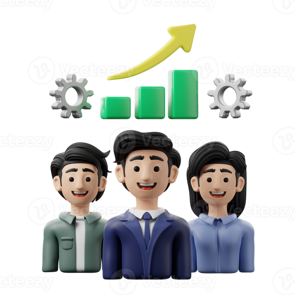3D Illustration Business Teamwork Progress png