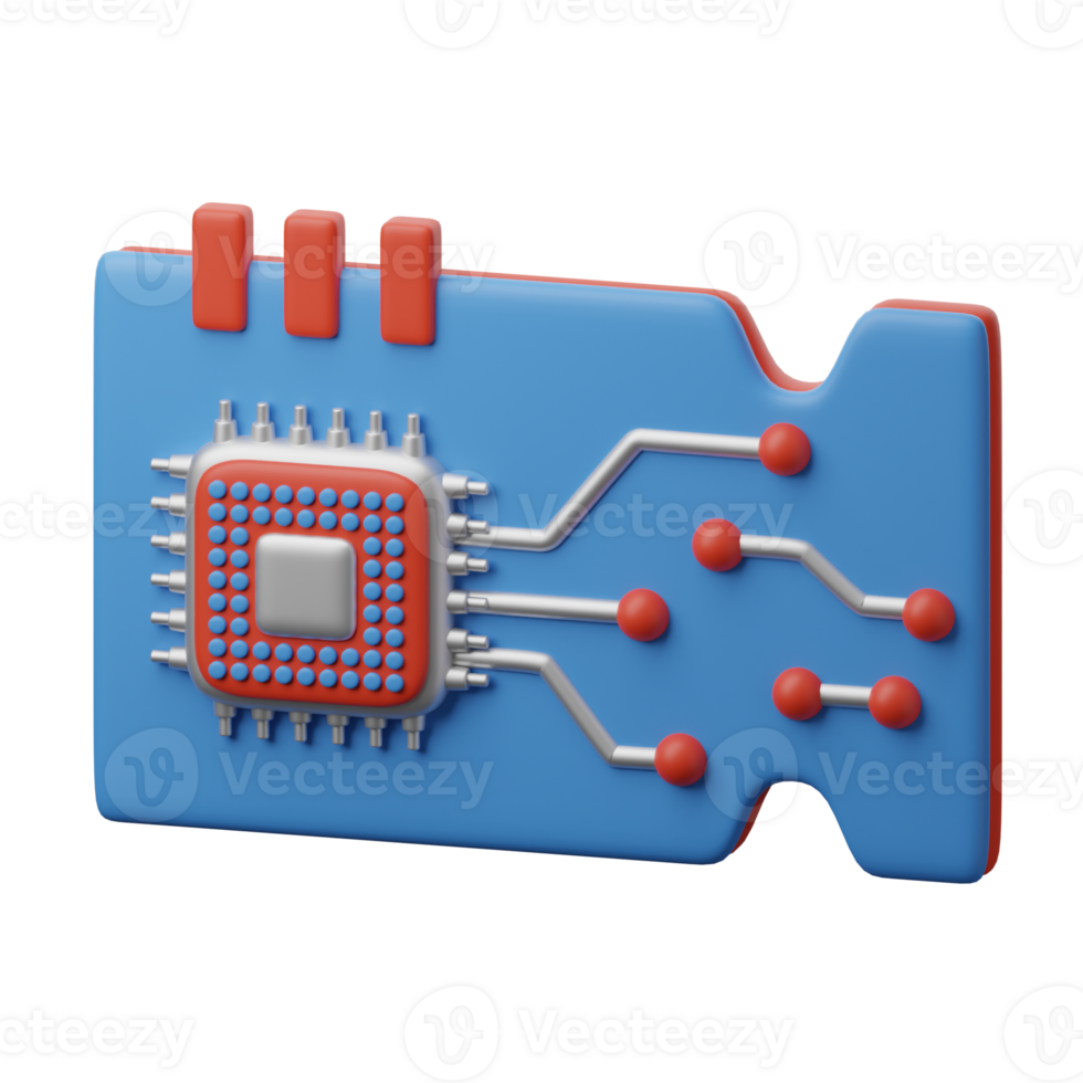 3D Illustration Robot Technology circuit board png