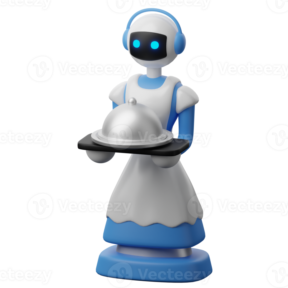 3D Illustration Robot Technology robot waiter png