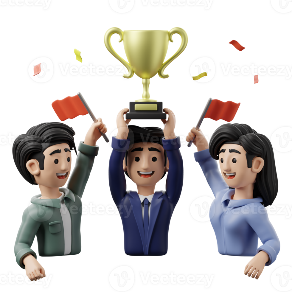 3D Illustration Business Teamwork Victory png