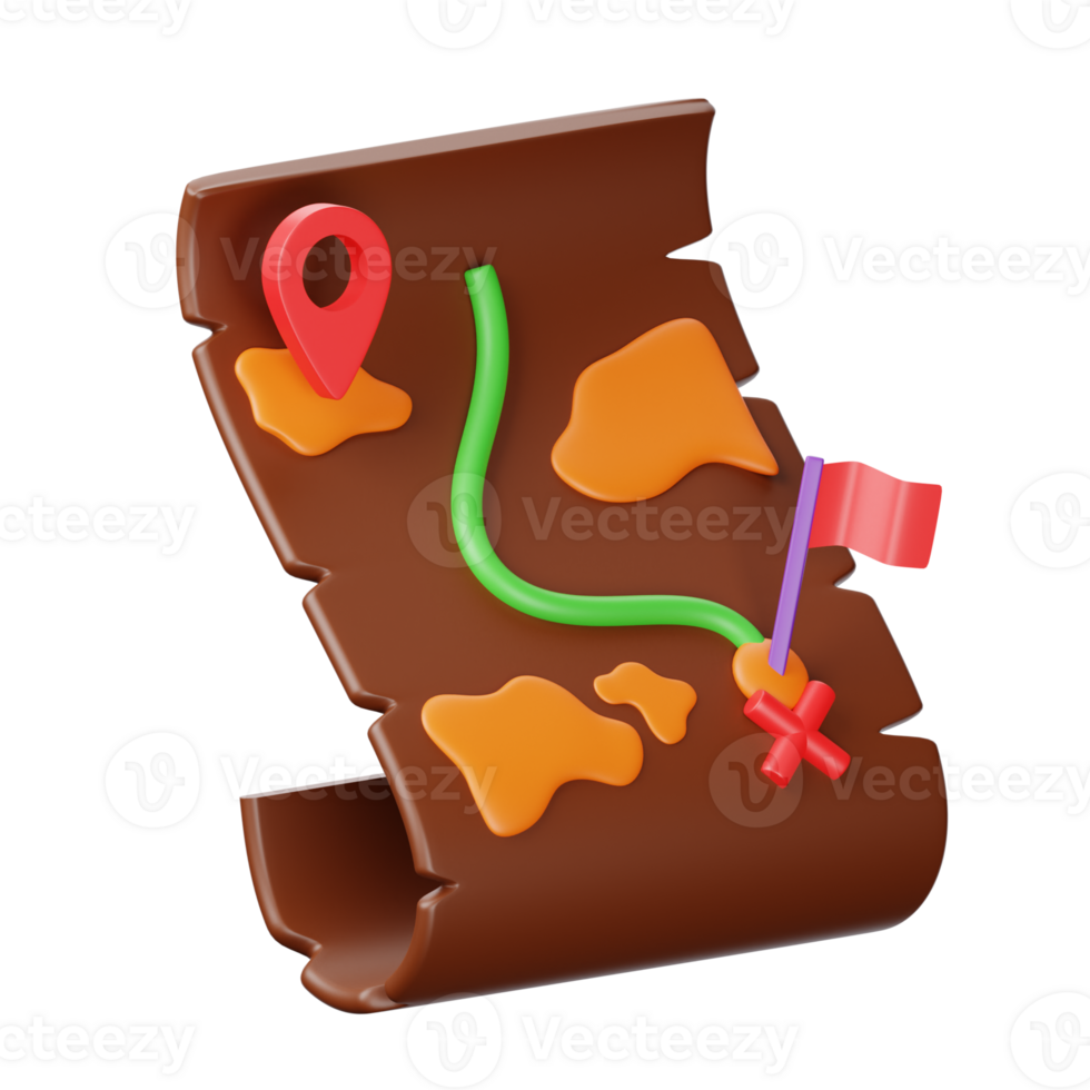 3D Fantasy Illustration adventure map png