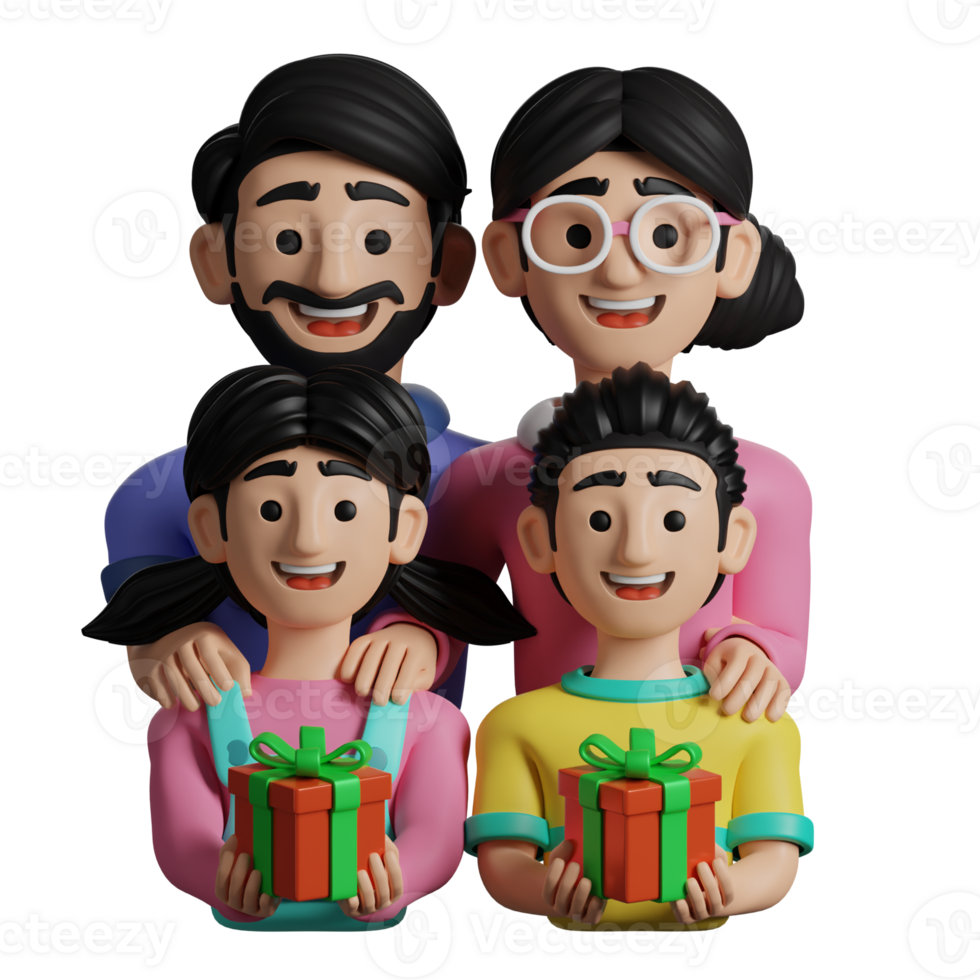 3D Illustration Family gift png