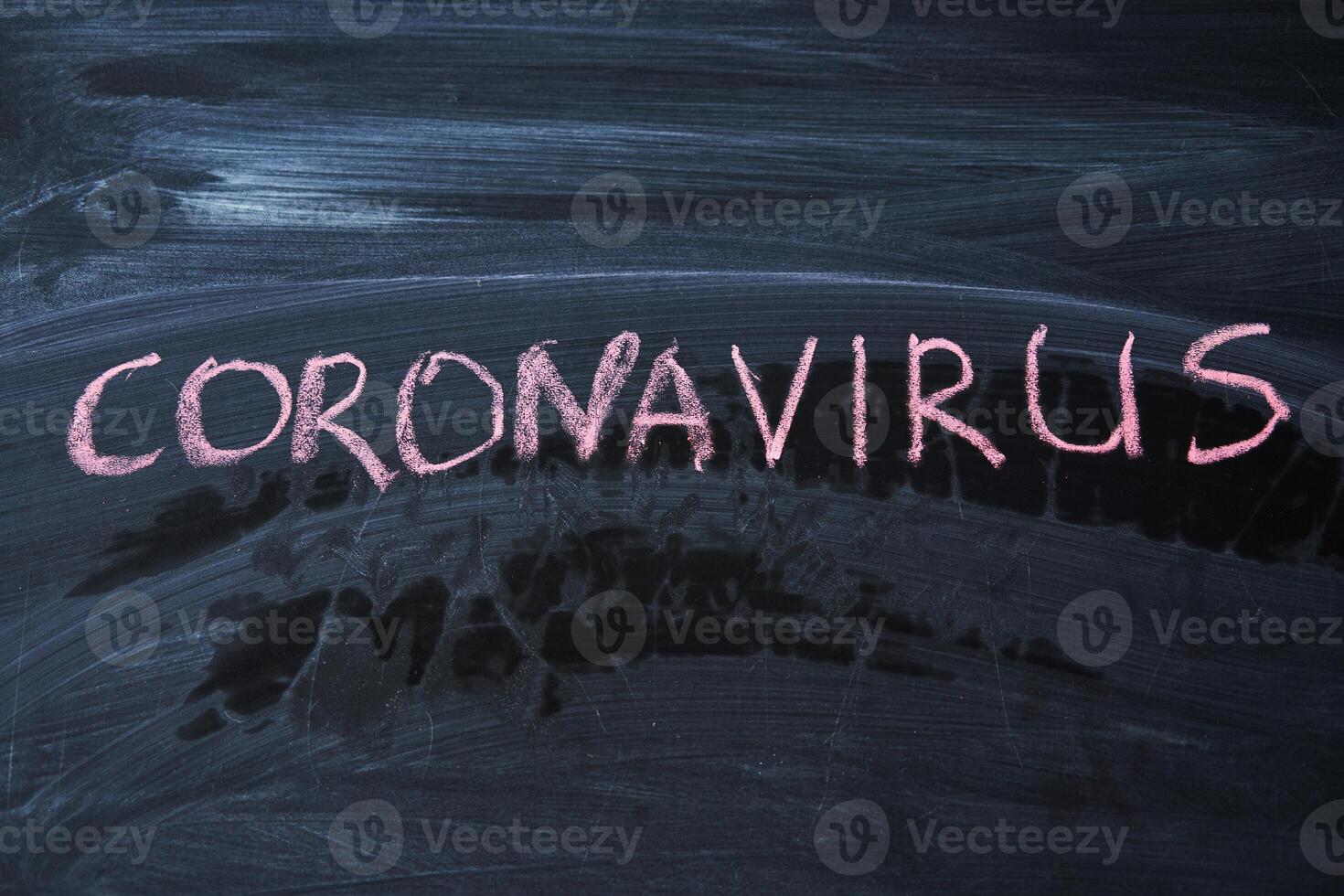 Outbreak Warning. written white chalk on blackboard in connection with epidemic of coronavirus worldwide. photo