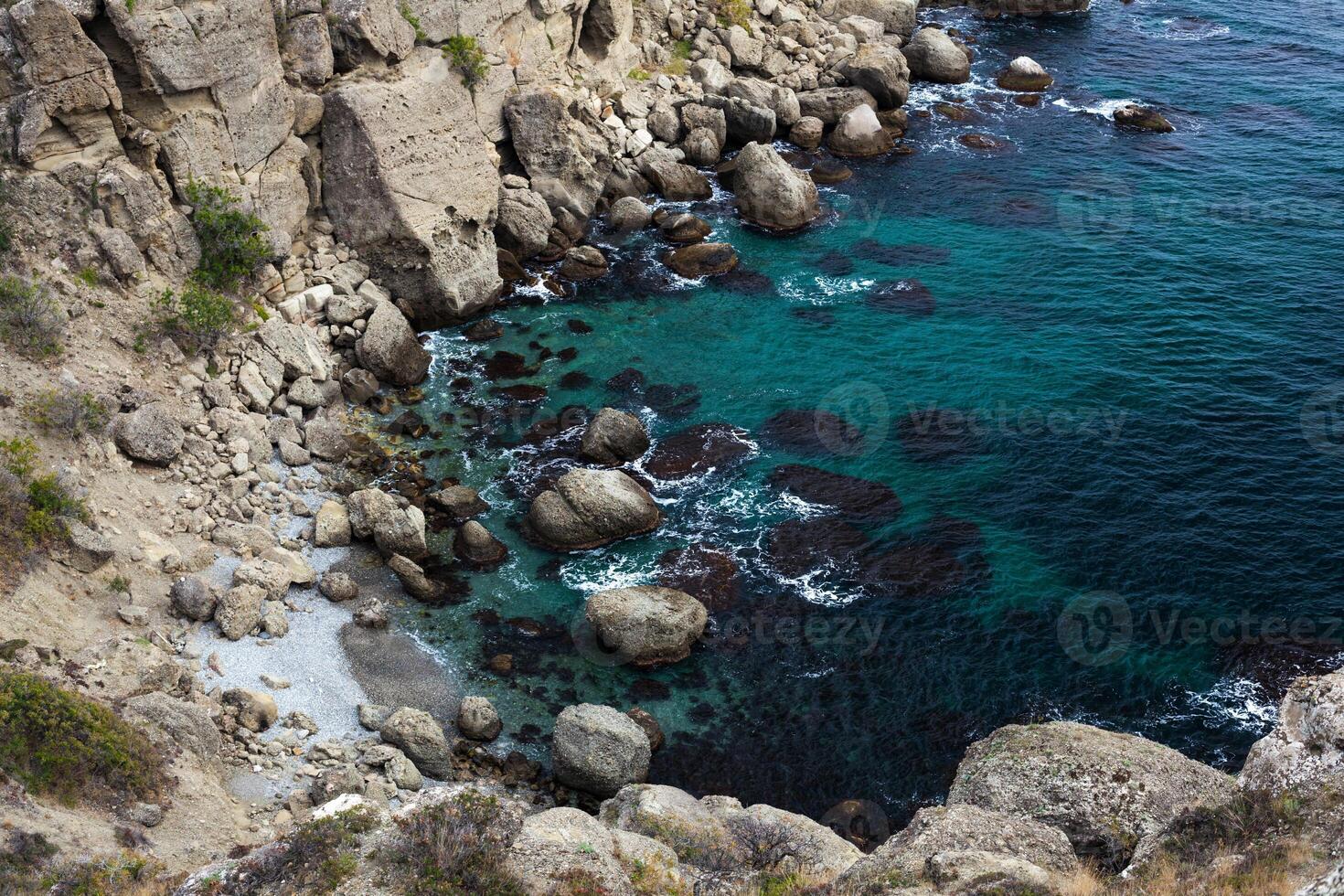 beautiful saltwater lagoon with clear water photo