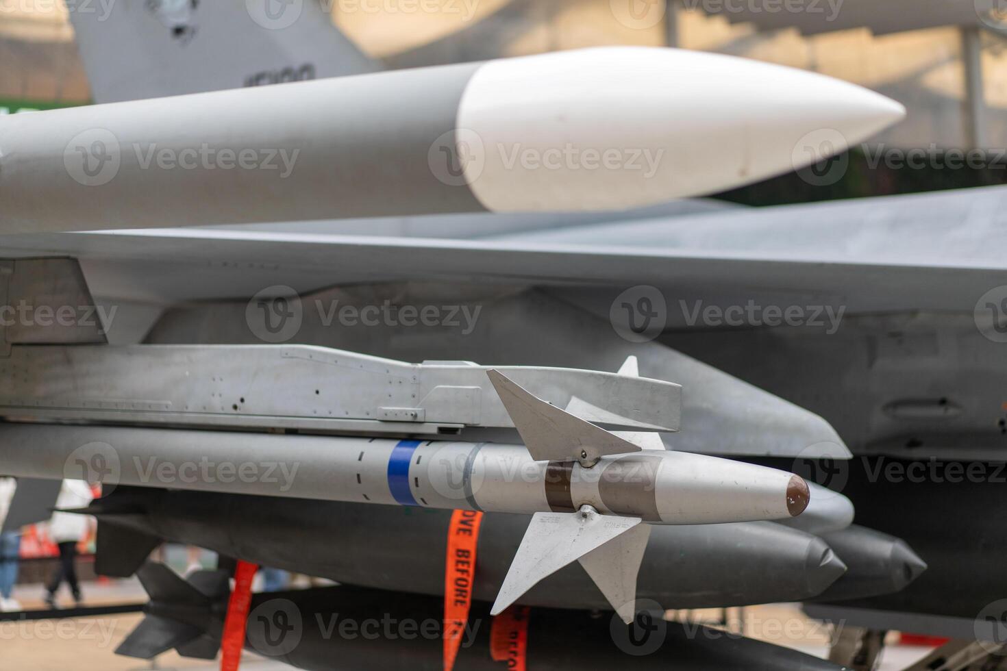 Airplane missile launcher close up photo