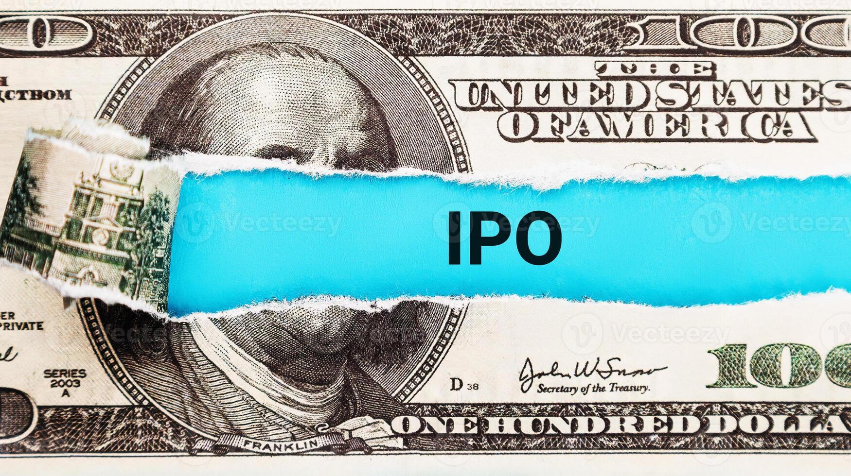 IPO Initial Public Offering. The word IPO in the background of the US dollar. Company Going Public, Investment Opportunity Concept photo